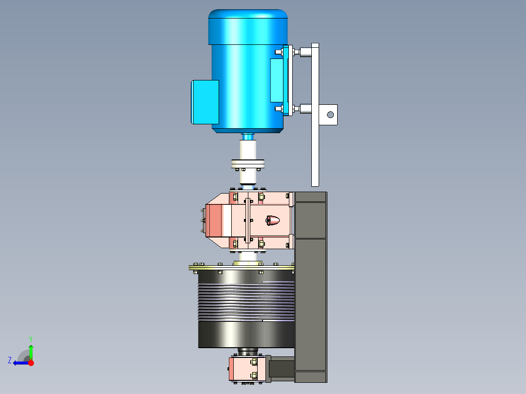 起重卷扬机卷筒三维右视图