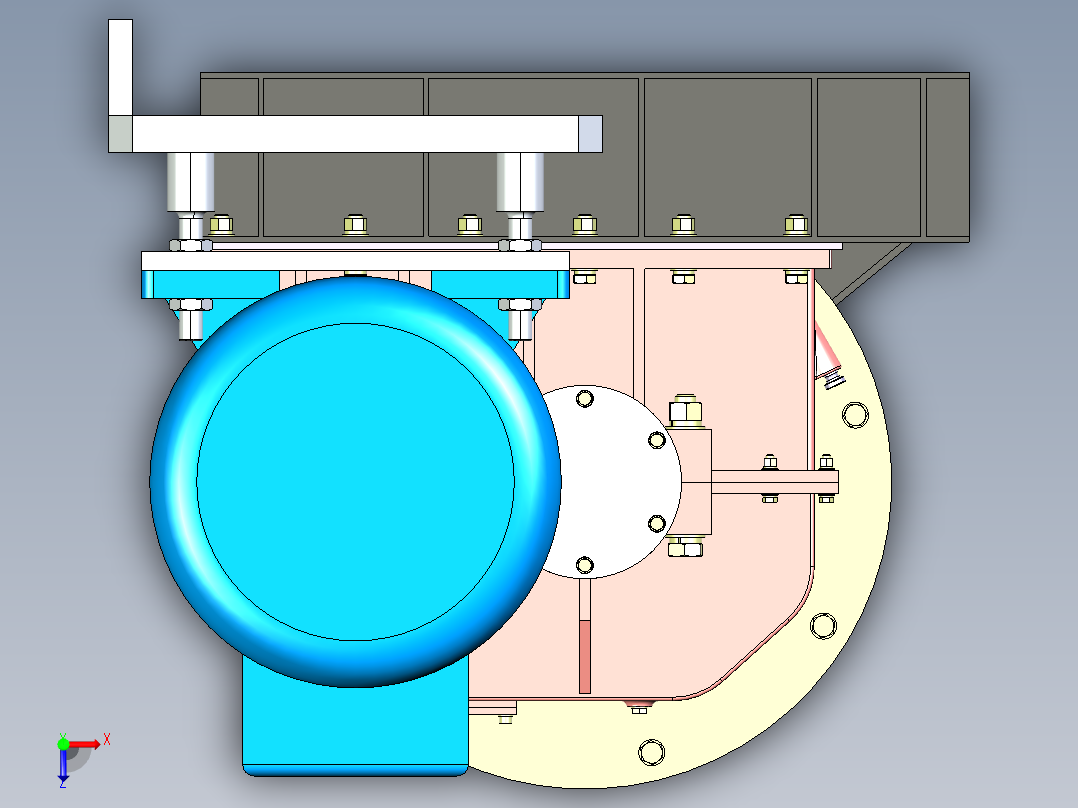 起重卷扬机卷筒三维俯视图