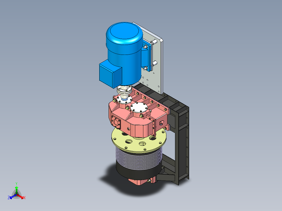 起重卷扬机卷筒三维正等轴测图