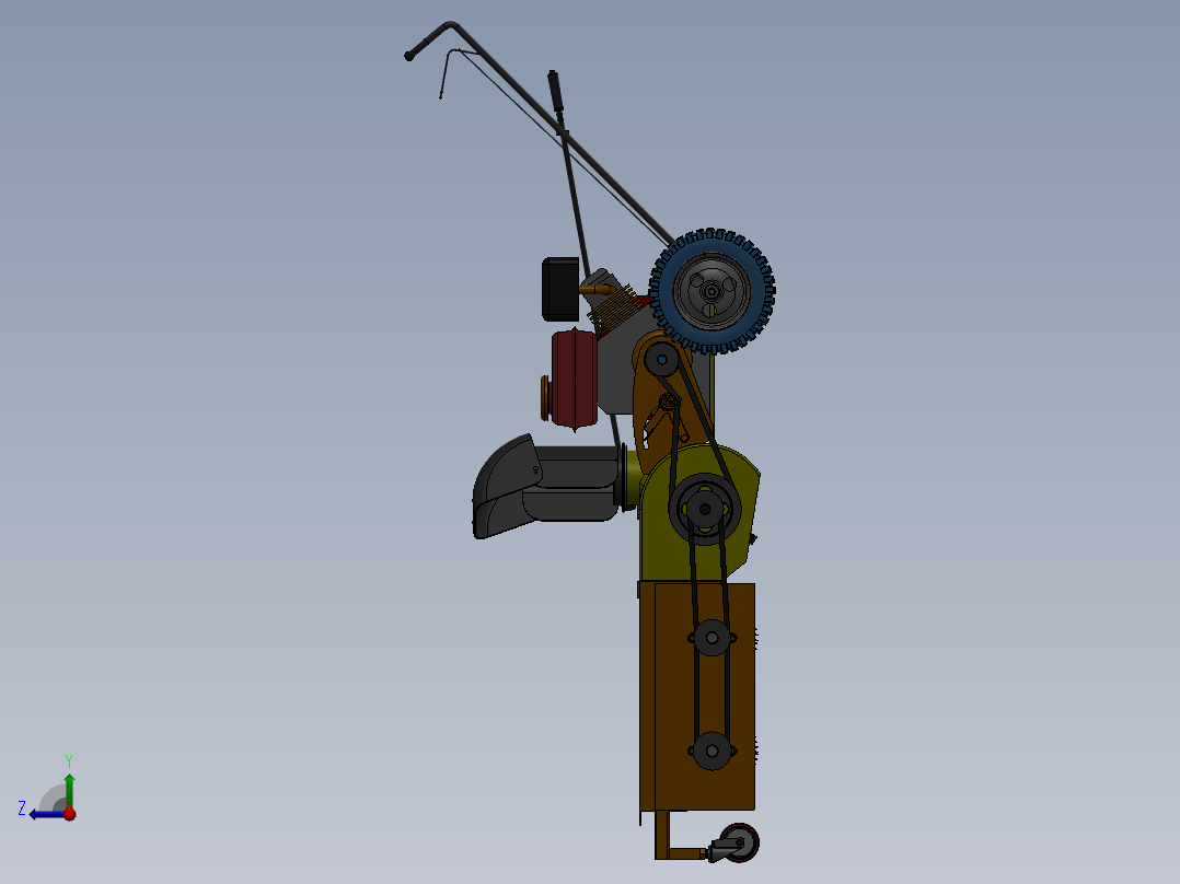 小型路面除冰装置设计-除雪机三维UG模型3D建模+CAD图纸+说明右视图