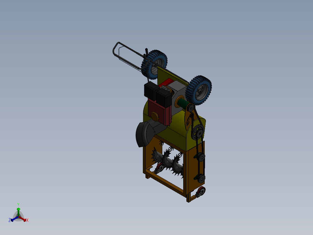 小型路面除冰装置设计-除雪机三维UG模型3D建模+CAD图纸+说明正等轴测图