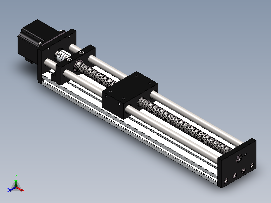 300mm步进电机滑台主视图