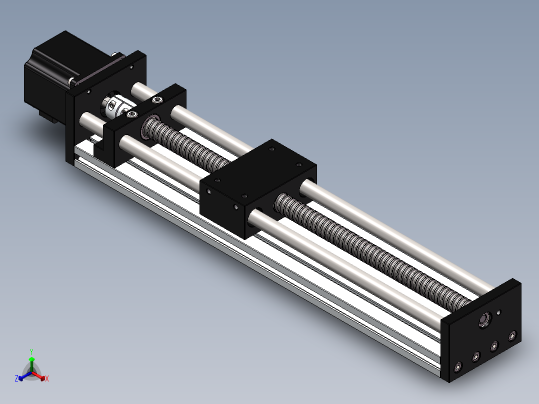 300mm步进电机滑台正等轴测图