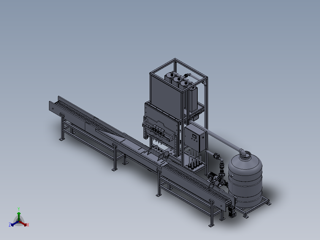 装瓶机sw18正等轴测图
