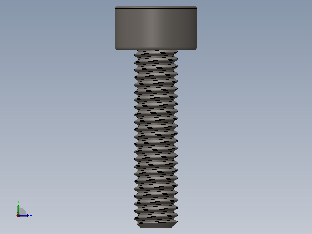 Screw_DIN_912_M3x12F_A2.SLDPRT公制内六角螺钉左视图