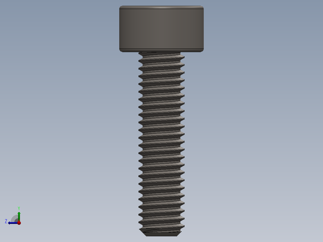 Screw_DIN_912_M3x12F_A2.SLDPRT公制内六角螺钉右视图