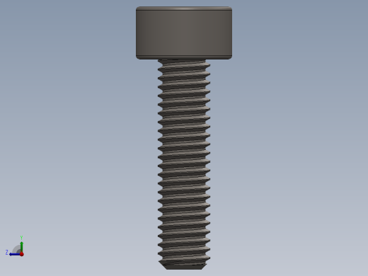 Screw_DIN_912_M3x12F_A2.SLDPRT公制内六角螺钉右视缩略图