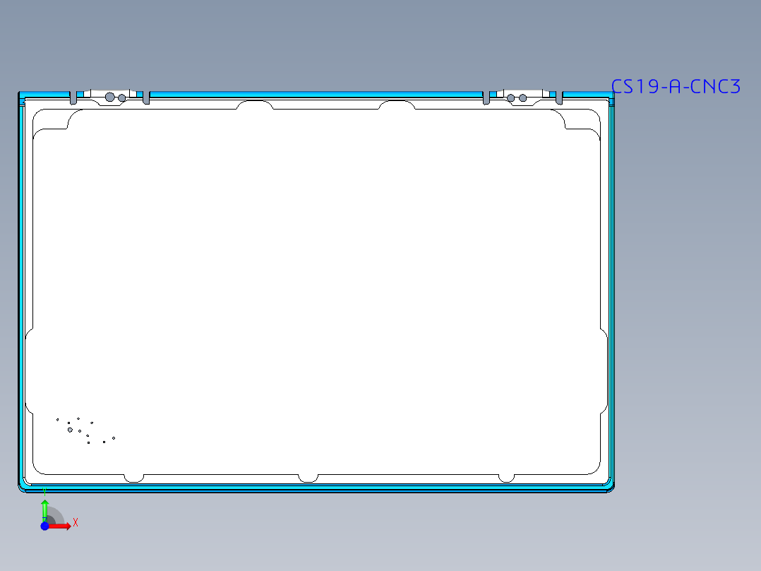 屏幕外壳精铣转轴刀路程序UG模型前视图
