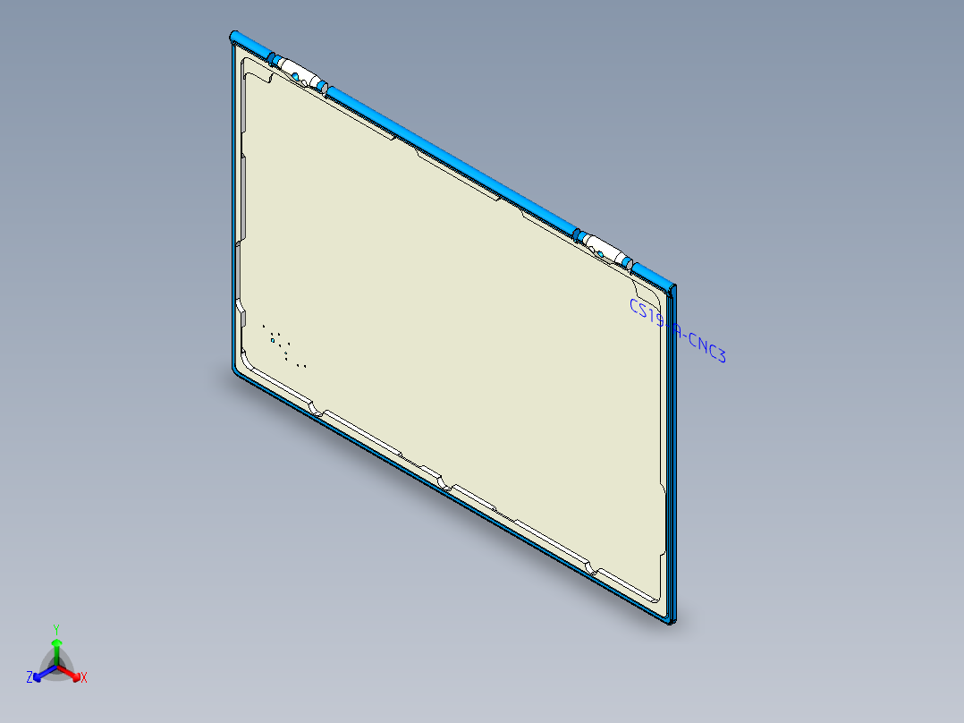 屏幕外壳精铣转轴刀路程序UG模型正等轴测图