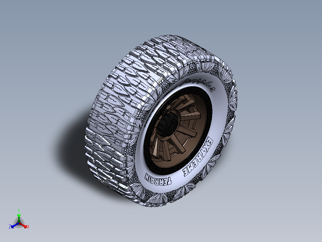 轮胎、车轮、轮毂(163)正等轴测图