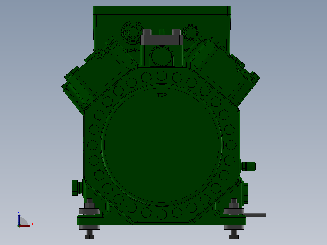 压缩机型号 4GTE30K_4CTE30K_STANDARD前视图
