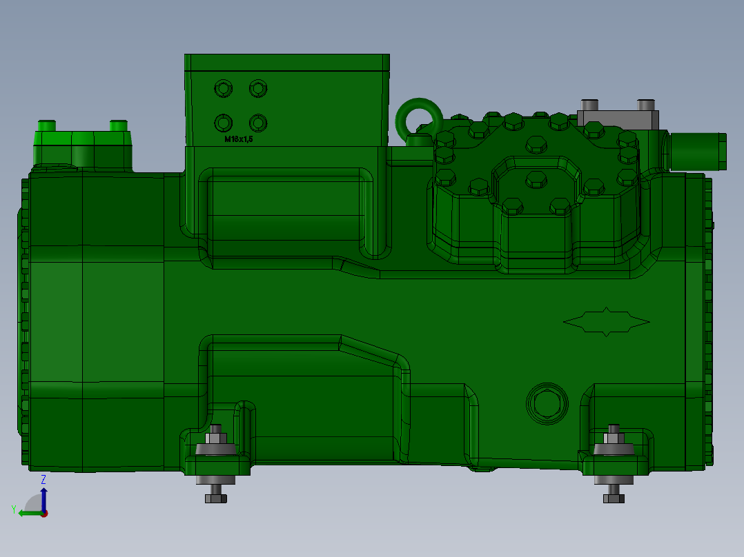 压缩机型号 4GTE30K_4CTE30K_STANDARD左视图
