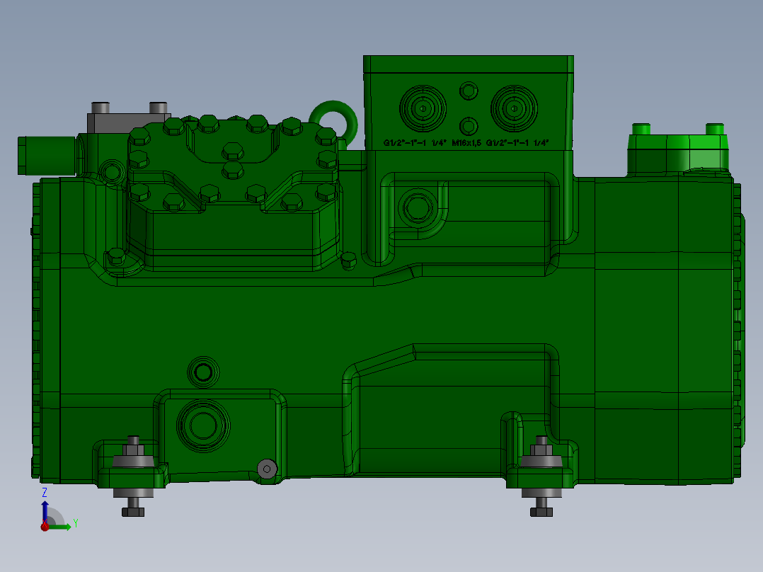 压缩机型号 4GTE30K_4CTE30K_STANDARD右视图