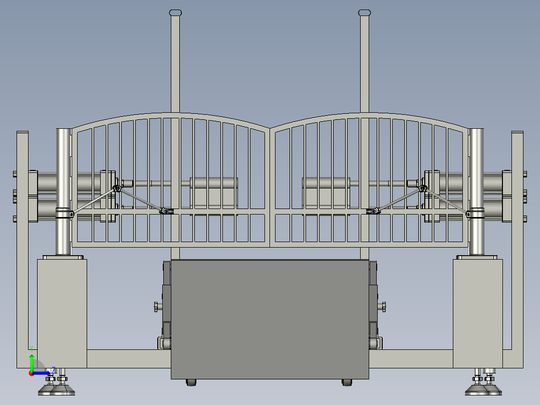 兽医用推进式动物限位装置左视图