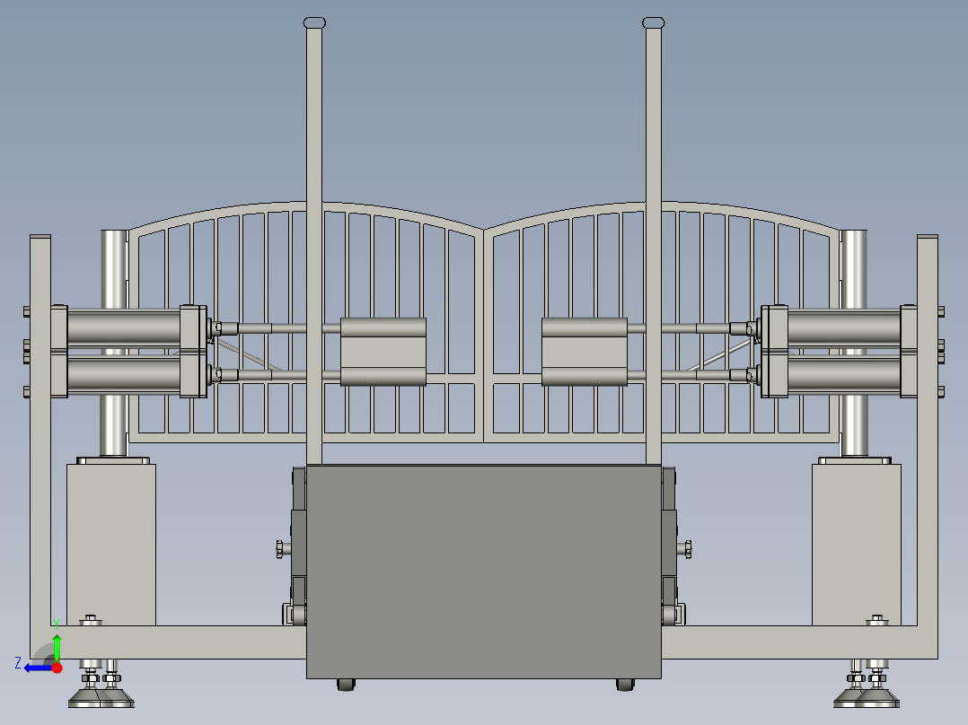 兽医用推进式动物限位装置右视图