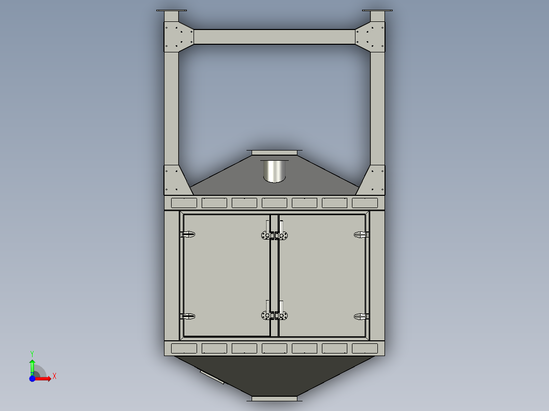 吸附塔活性炭排料装置前视图