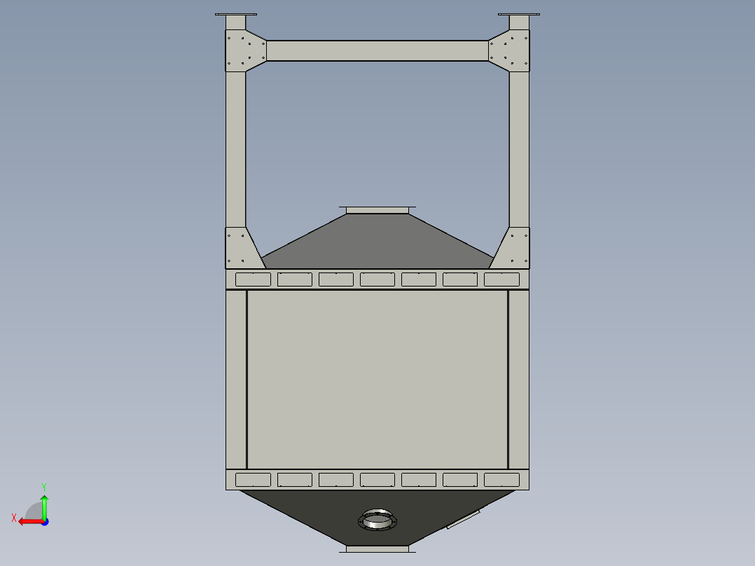 吸附塔活性炭排料装置后视图