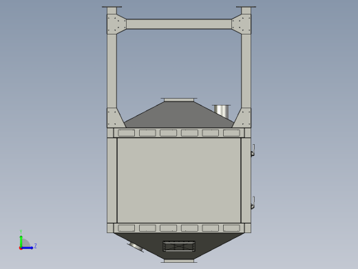 吸附塔活性炭排料装置左视缩略图
