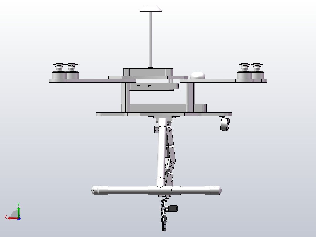 机械臂四轴无人机后视图