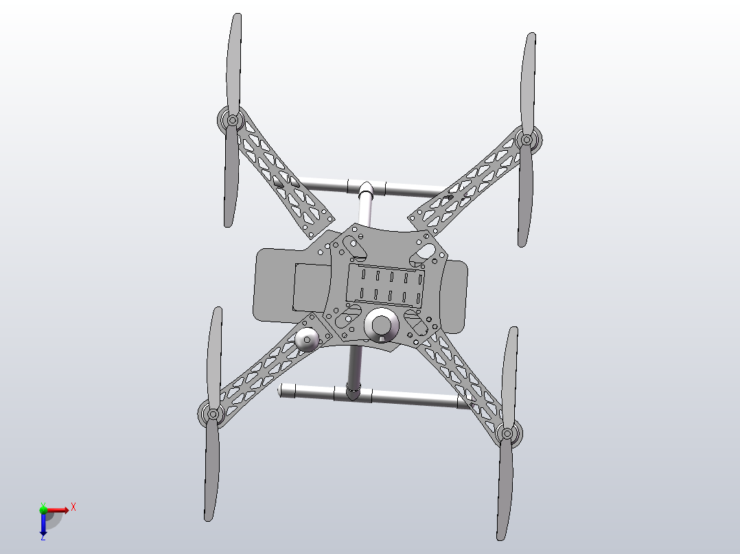机械臂四轴无人机俯视图