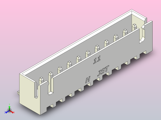 白色JST XH 11针连接器P 2 54mm有角度