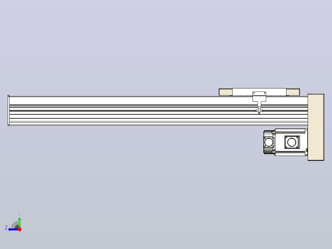 滚珠丝杠直线轴带导轨全封闭TPA-HCR-220D-3210C-L750-MP-Y-P1K-N3右视图