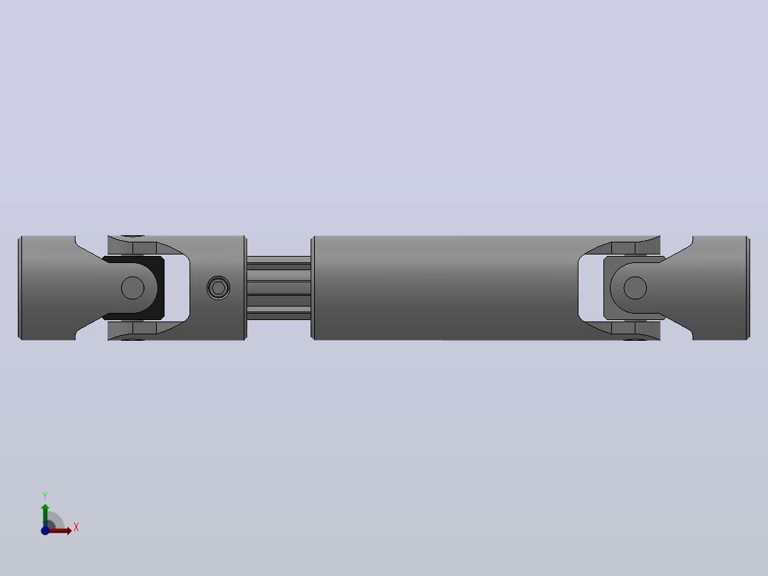 万向联轴器WSP03-PB-Y10-Y10-160／200WSP型可伸缩小型十字轴万向联轴器前视图