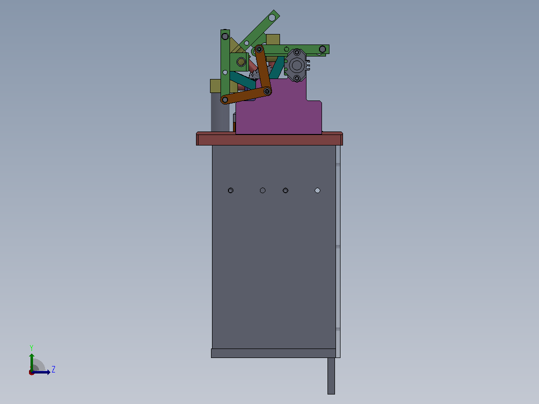 汽车线束插头压装工装夹具左视图