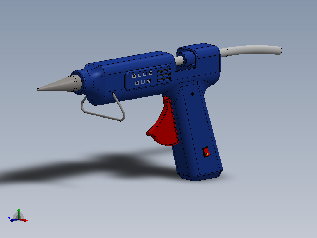 热熔胶木仓简易模型3D图纸 Solidworks设计主视图