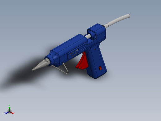 热熔胶木仓简易模型3D图纸 Solidworks设计正等轴测缩略图