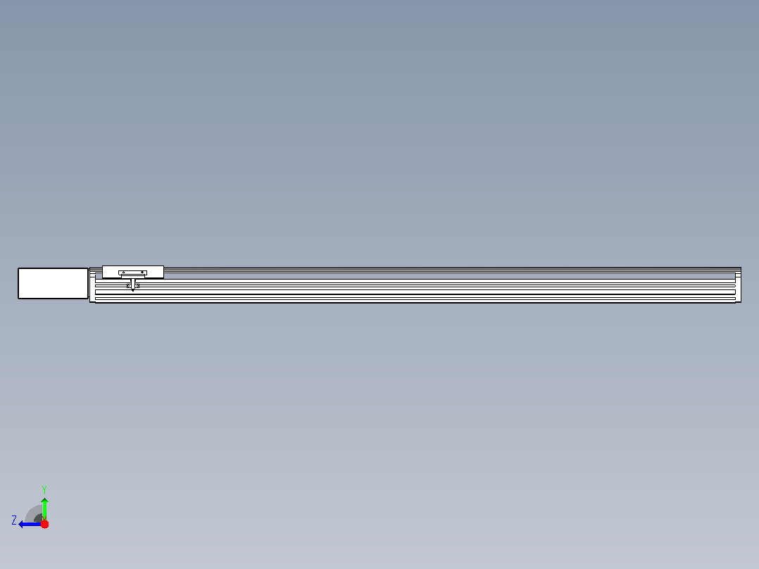皮带直线轴半封闭可选导轨TPA-HNB-140D-120-L1150-MR-Y-P40-N3右视图