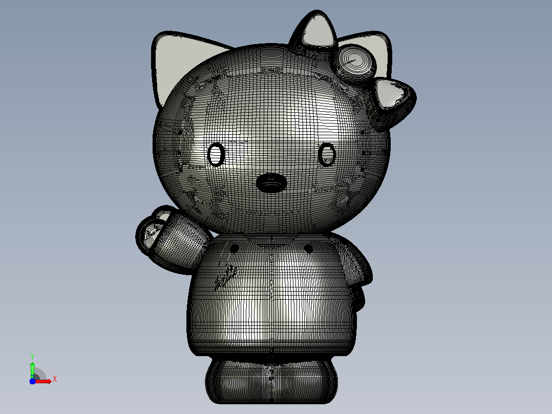 Hello Kitty 打印模型前视图