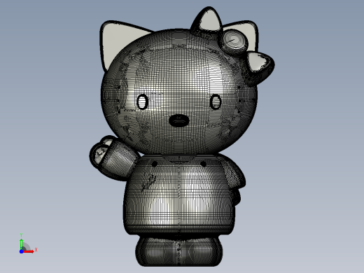 Hello Kitty 打印模型前视缩略图