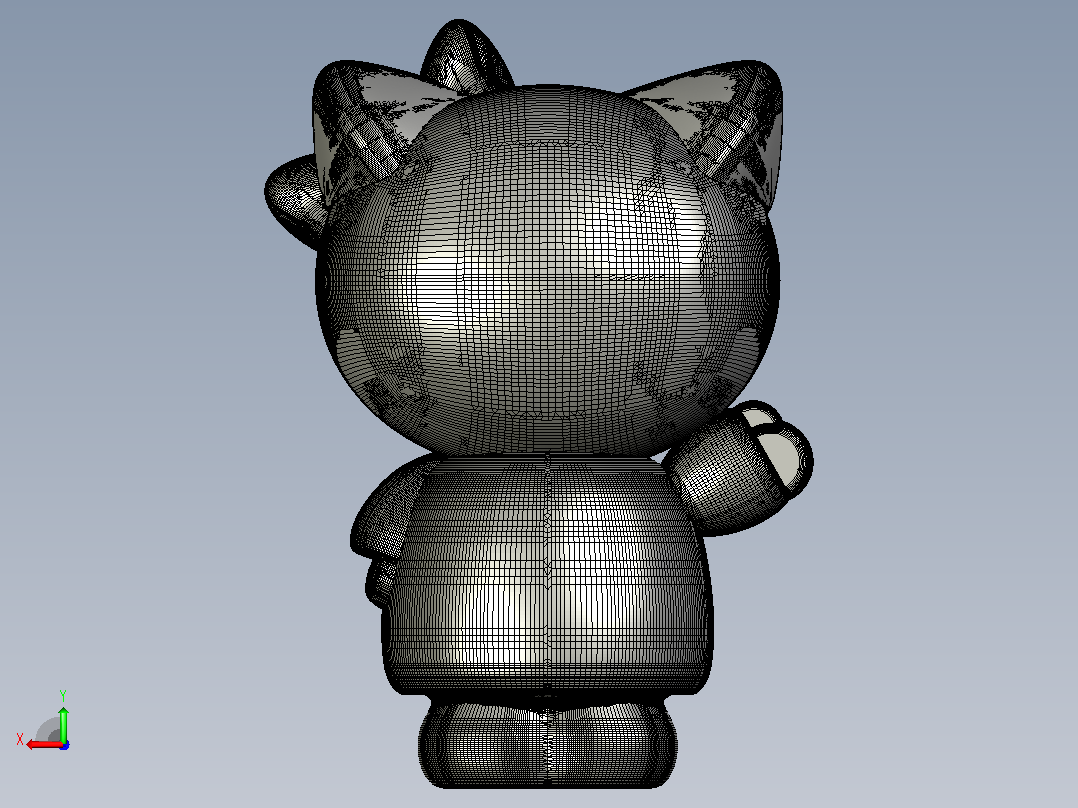 Hello Kitty 打印模型后视图