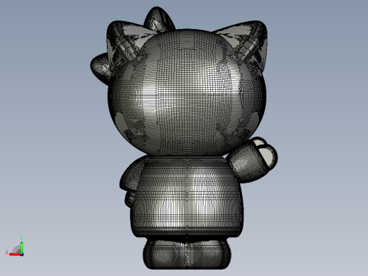 Hello Kitty 打印模型后视缩略图