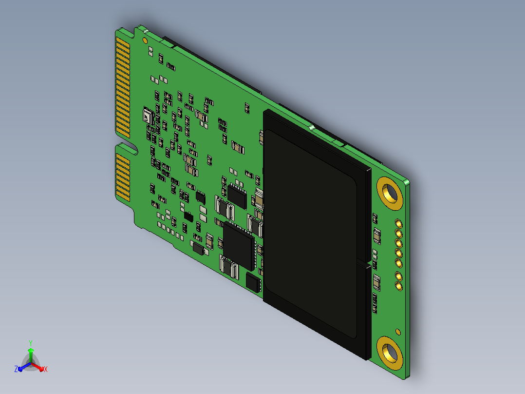 三星850 EVO 1 TB mSATA 2英寸固态硬盘(MZ-M5E1T0BW)正等轴测图