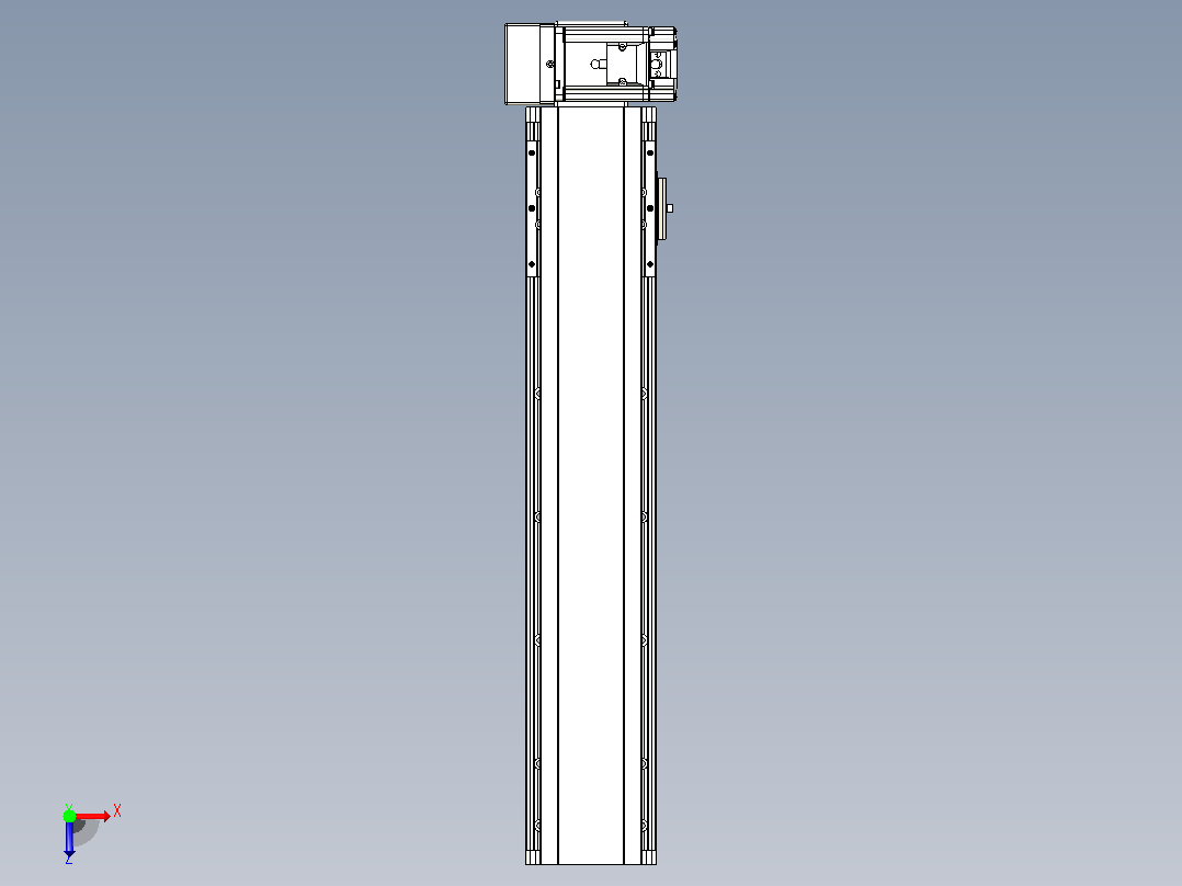 皮带直线轴半封闭可选导轨TPA-HNB-105D-90-L400-RU-C-P20-N3俯视图