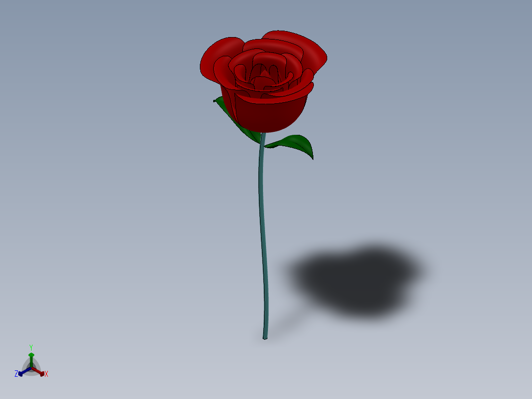 玫瑰花至亲人正等轴测图