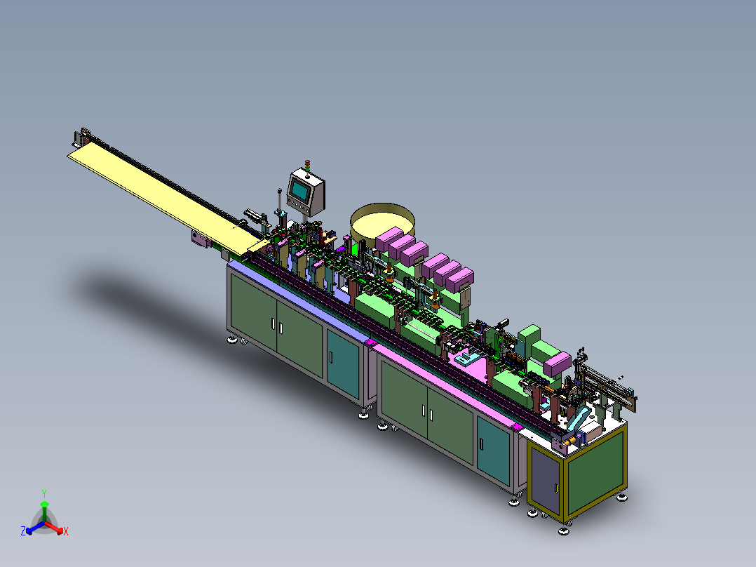G655 自动焊接流水线带治具板正等轴测图