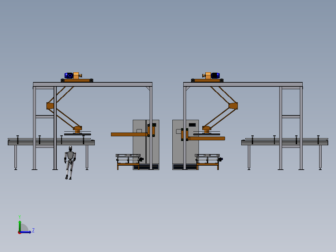 B09-托盘堆垛机流水线左视图