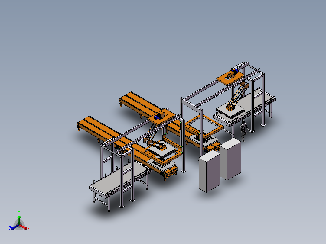 B09-托盘堆垛机流水线正等轴测图