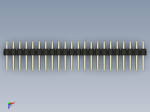 彩色公头100mil（2.54mm）系列-DS1021_black_3x22p_100mil_Type1_rev1.0俯视缩略图