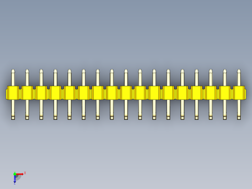 彩色公排针 100mil 2.54mm 系列-DS1022_yellow_17p_100mil_TypeU_rev1.0俯视缩略图