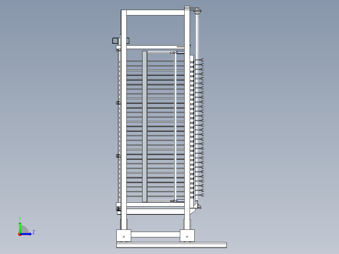 步进式烘箱物料台架设计左视图
