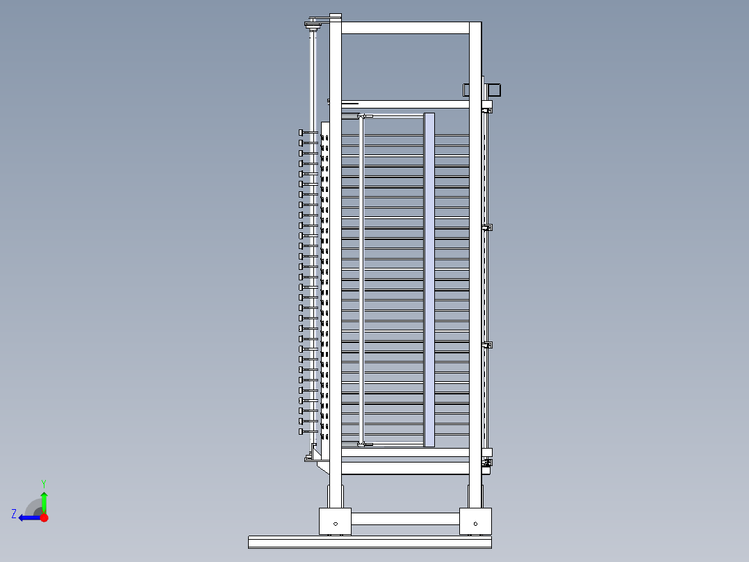 步进式烘箱物料台架设计右视图
