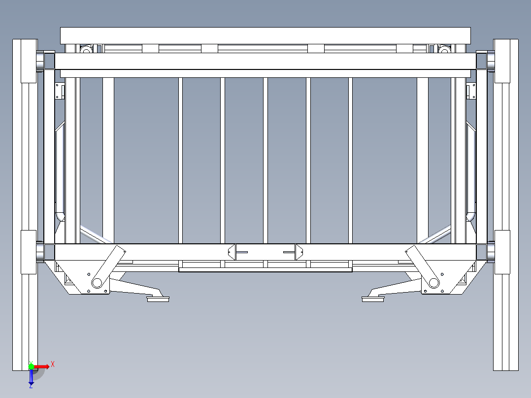 步进式烘箱物料台架设计俯视图