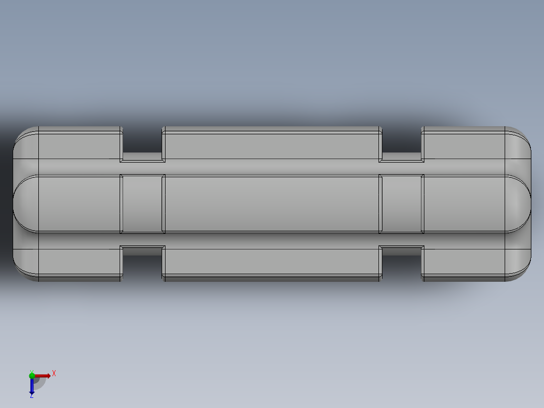 乐高机械组车桥-32062 White Technic Axle 2 Notched俯视图