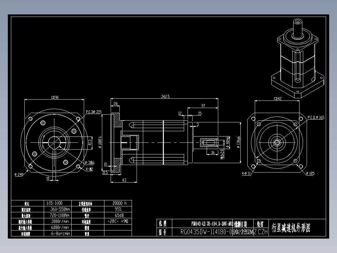 斜齿PGH142-L2 38-180-215-M12-10B LR83 输出光轴.DXF