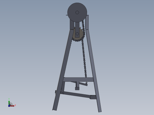 脚踏式磨床结构3D图纸 Solidworks设计前视缩略图