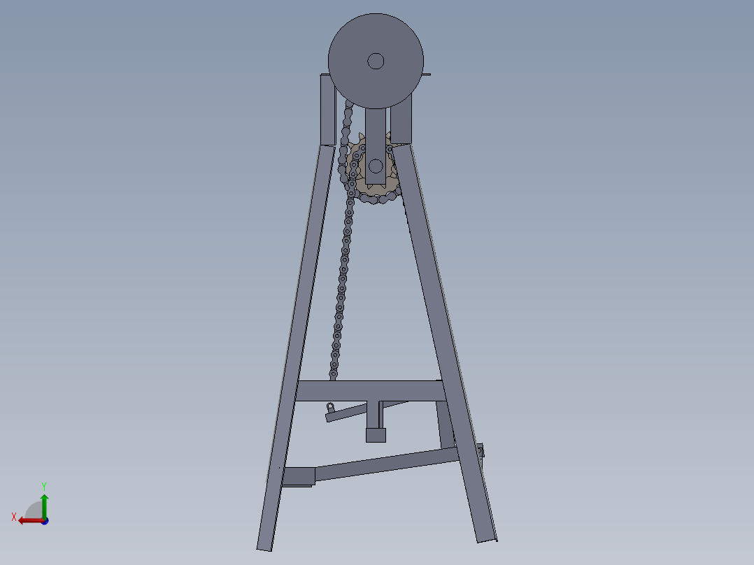 脚踏式磨床结构3D图纸 Solidworks设计后视图